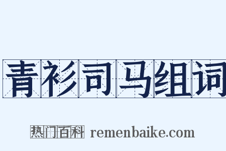 青衫司马组词是什么意思的图片